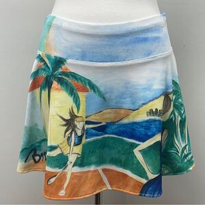 Tail Performance Tennis skirt, size medium. players palm trees workout blue